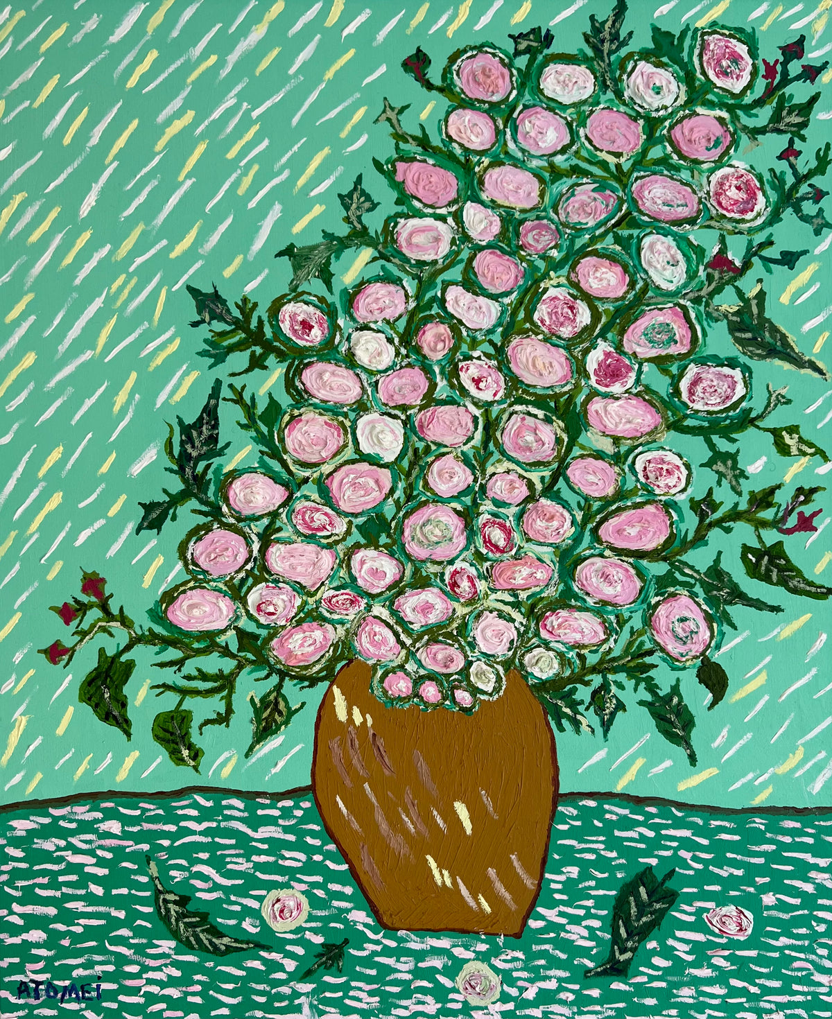 Roses in a Putty Vase
