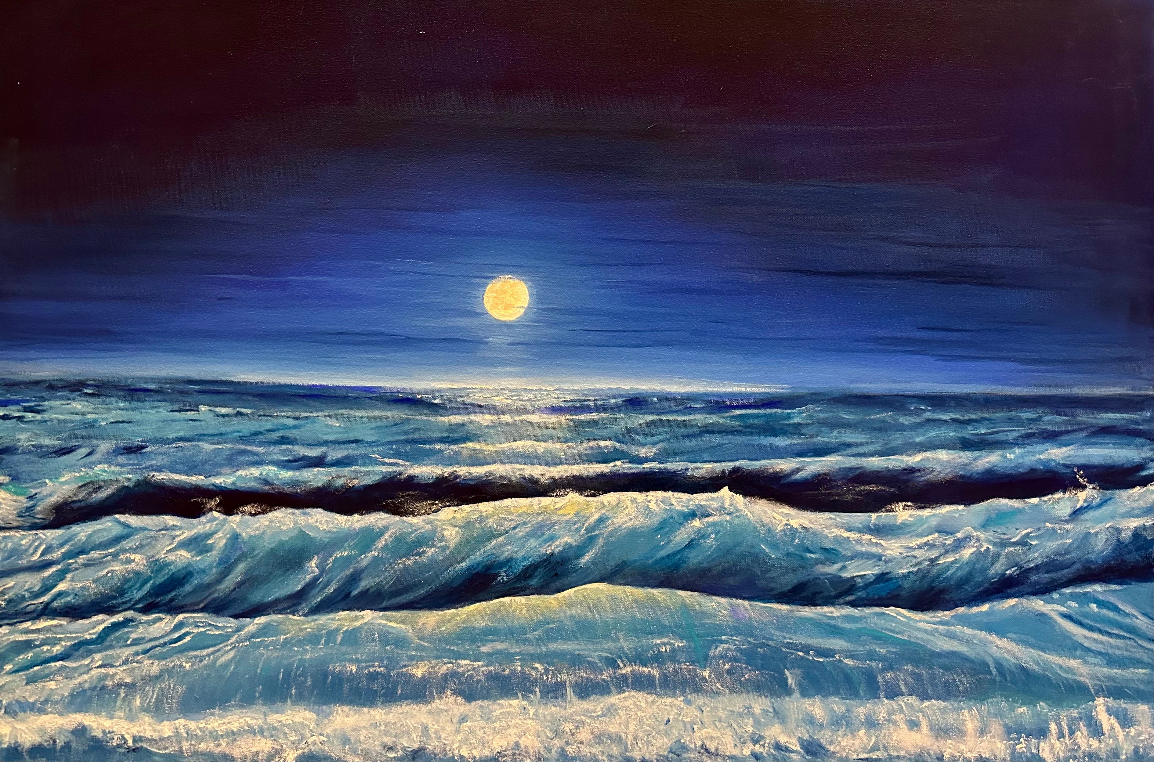 Moonlight on waves