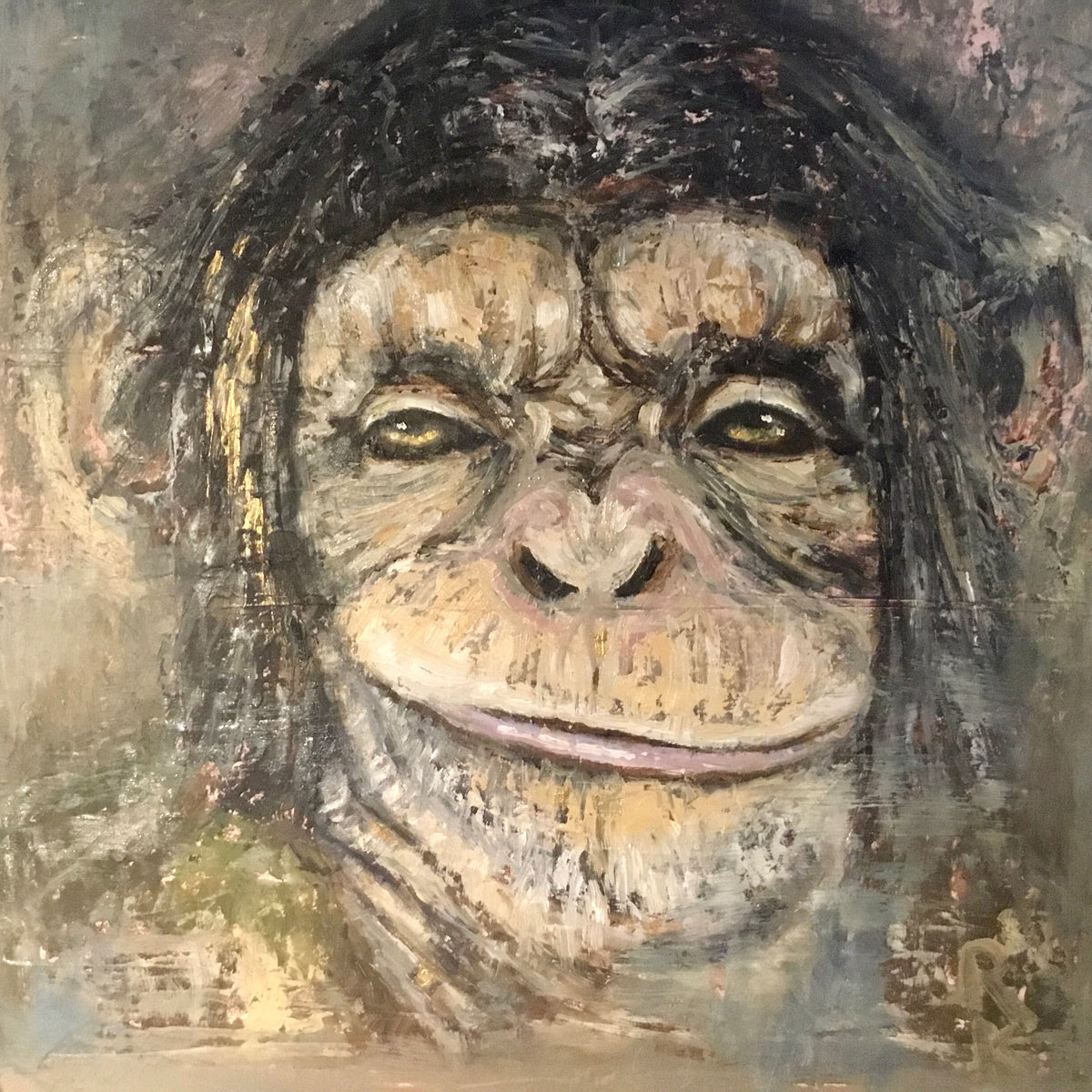 Thinking Monkey original oil painting