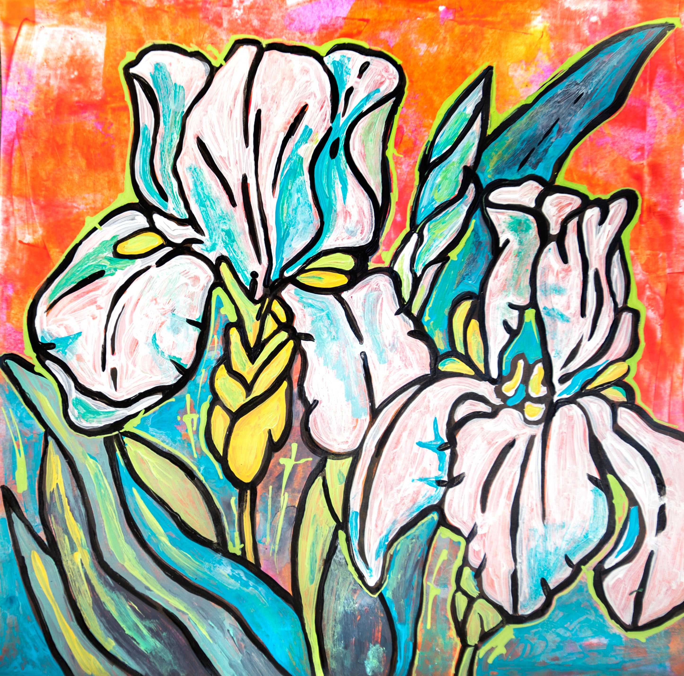 Floral card, Iris 2