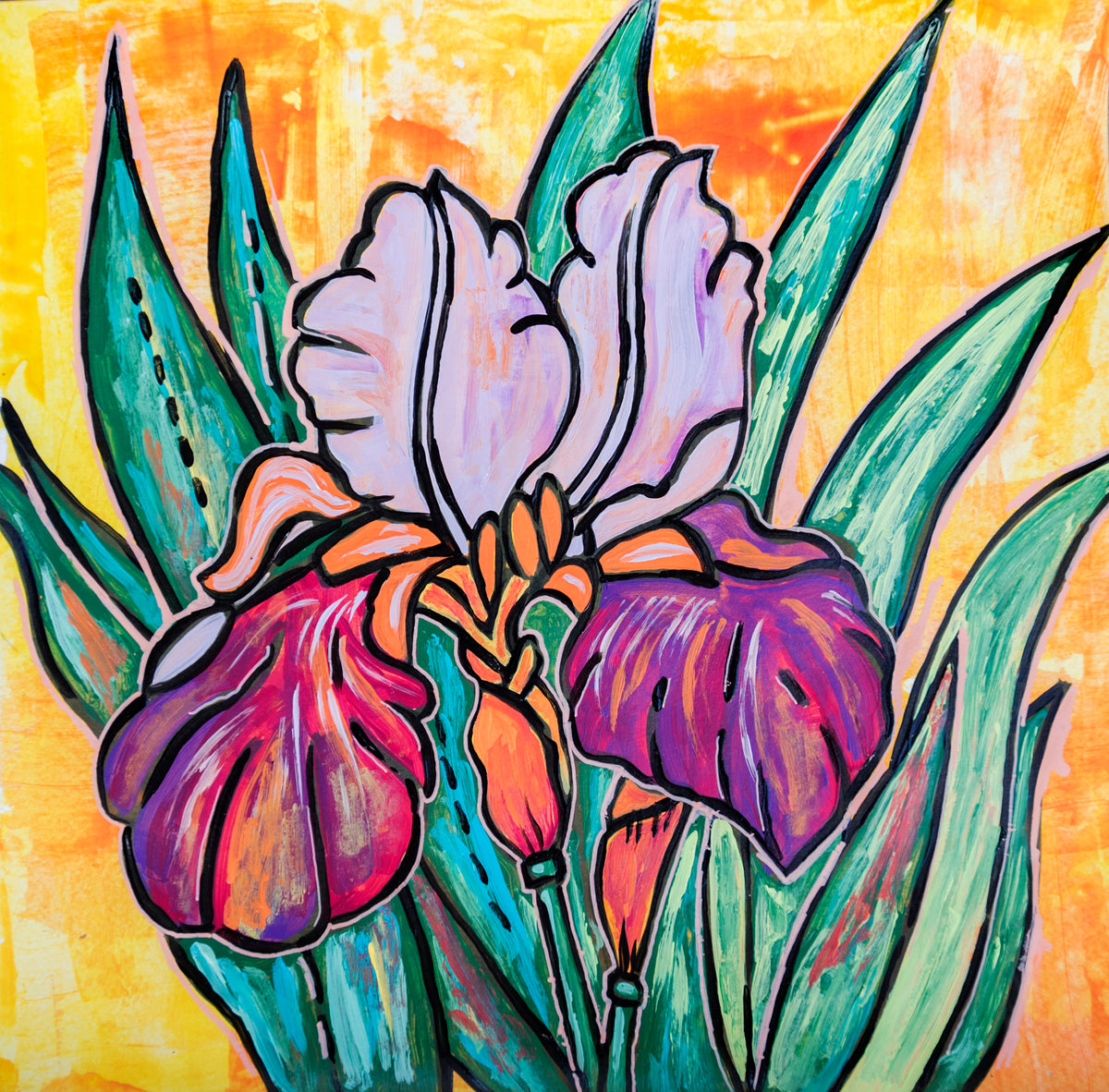 Floral card, Iris