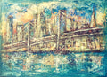 SAN FRANCISCO AT SUNSET FANTASY OIL PAINTING