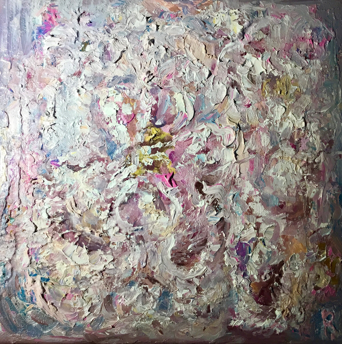 White flower oil painting