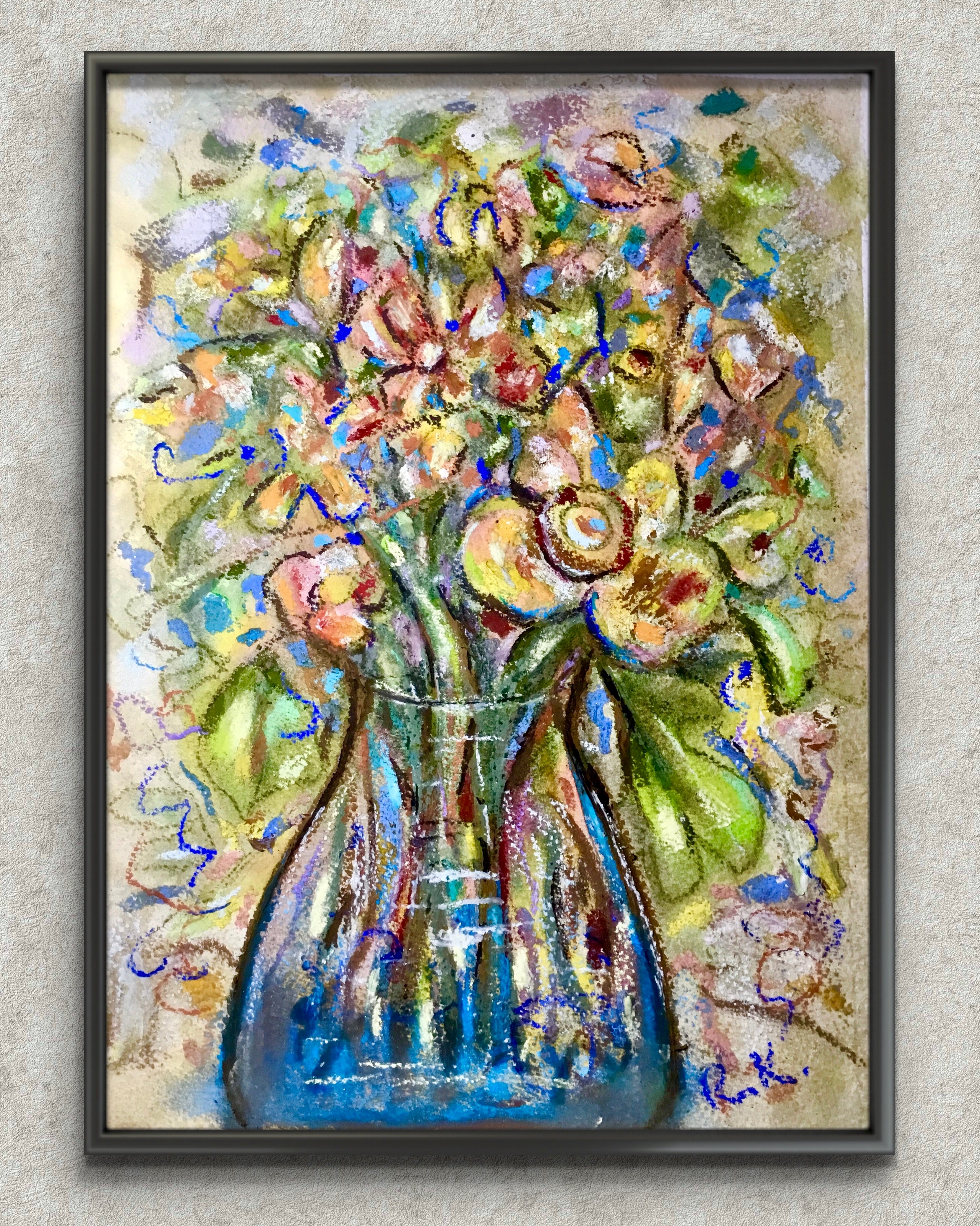 “Symphony of Blossoms” – Original Mixed Media Floral Painting