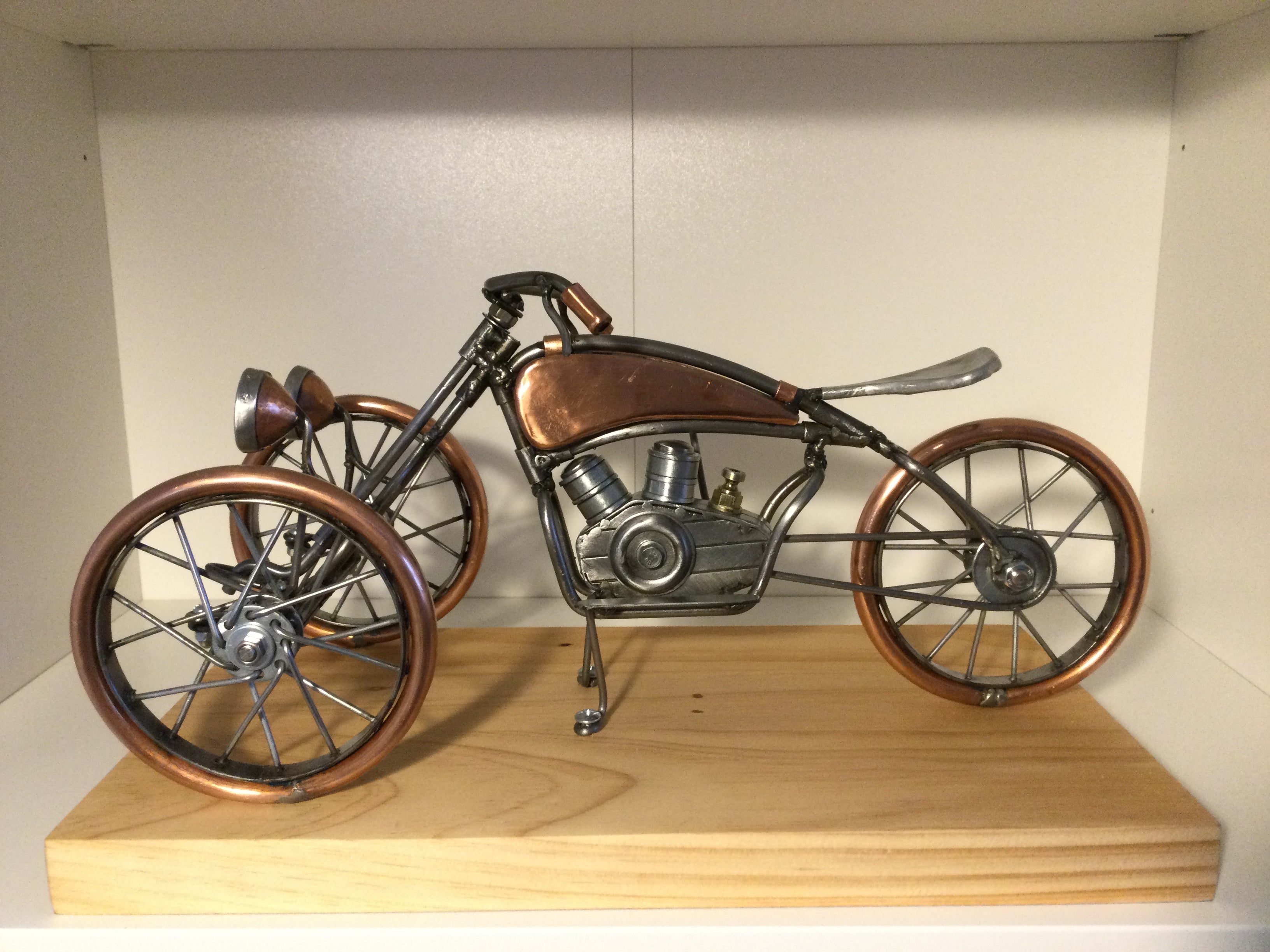 Vintage three wheeled motorcycle