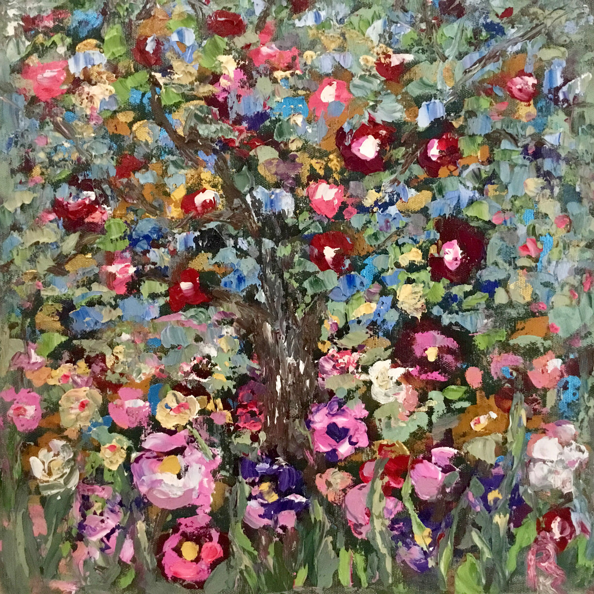 Apple tree original oil painting