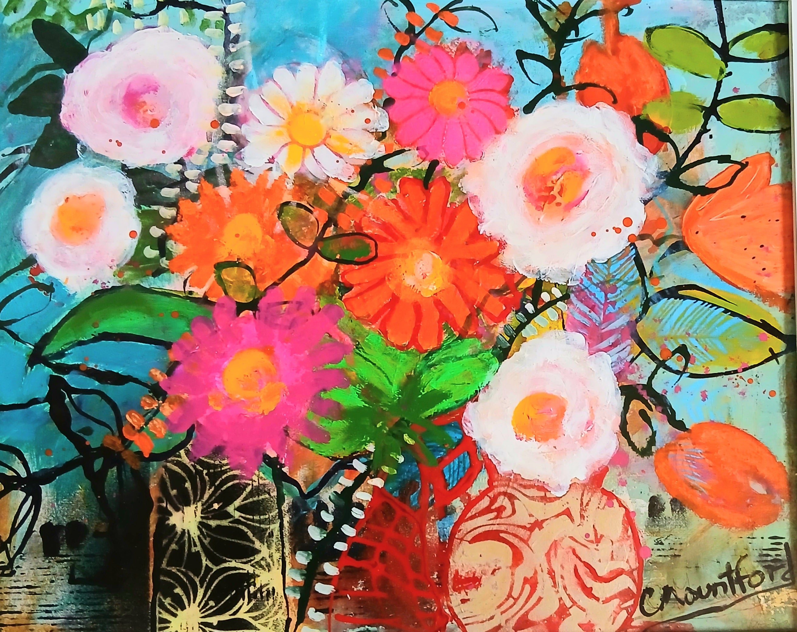 Flowers and Leafy Bouquet