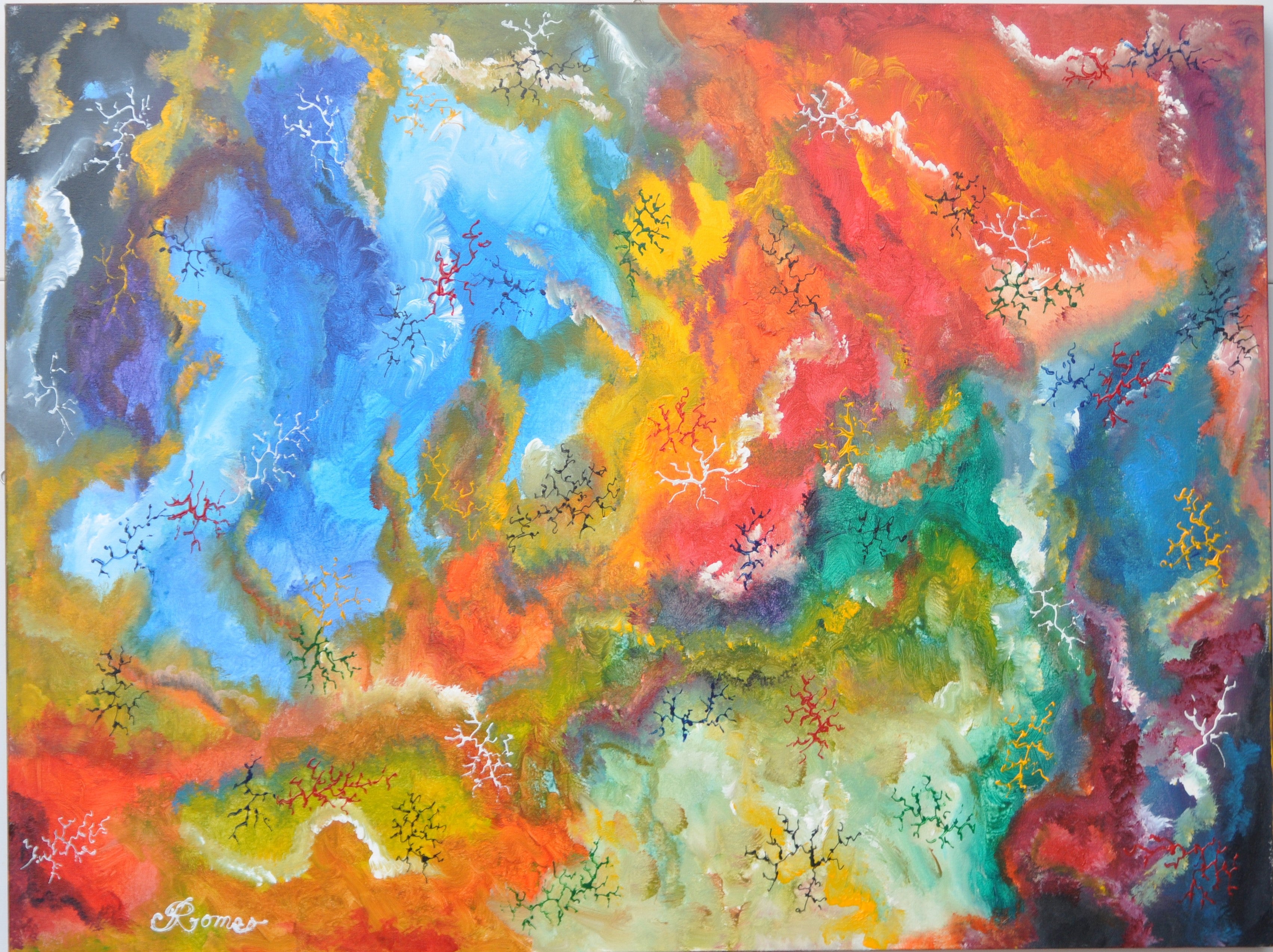 Milk Way Galaxy, acrylic on canvas, 30HX40LX1.5W, SKU 1011