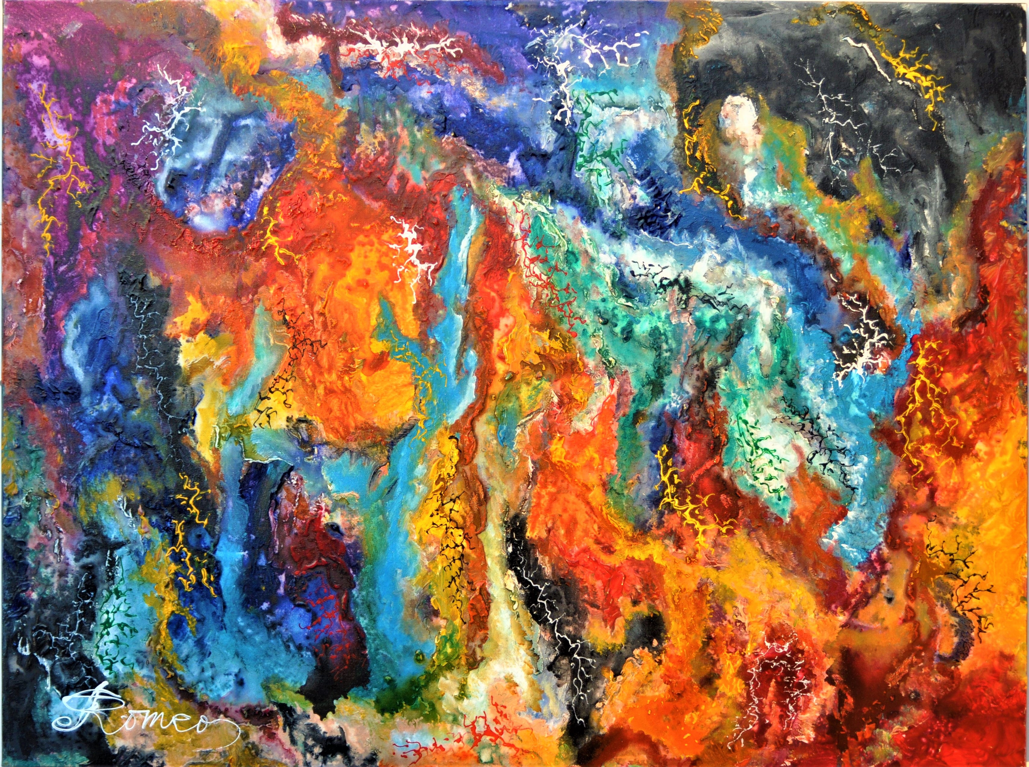 Inside of Galaxy, acrylic on canvas, 91.5x122x4 cm, SKU 1012