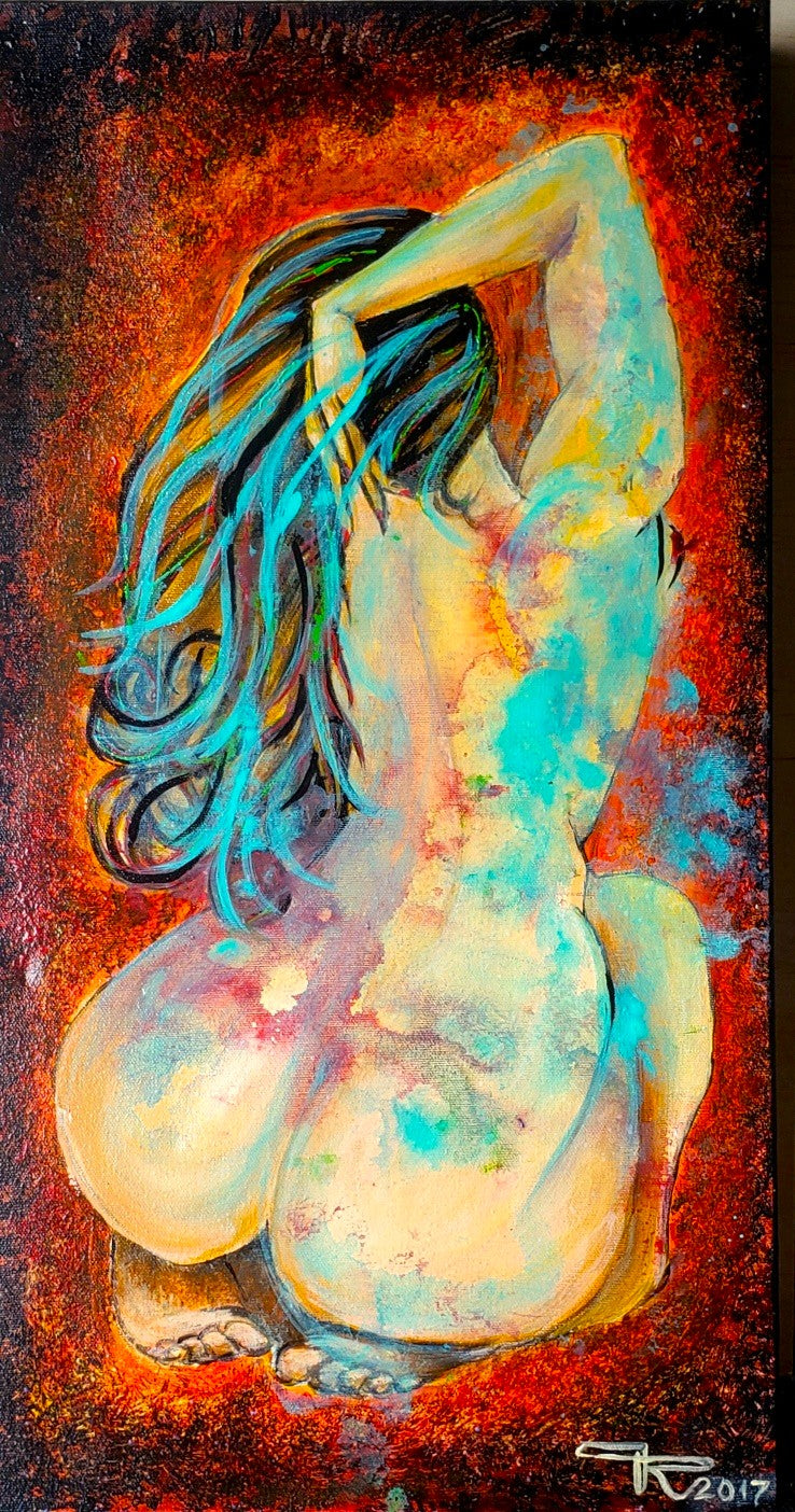 Juliette, Shakespeare,, acrylic on canvas, 12x24x1.5 inch, SKU 1040