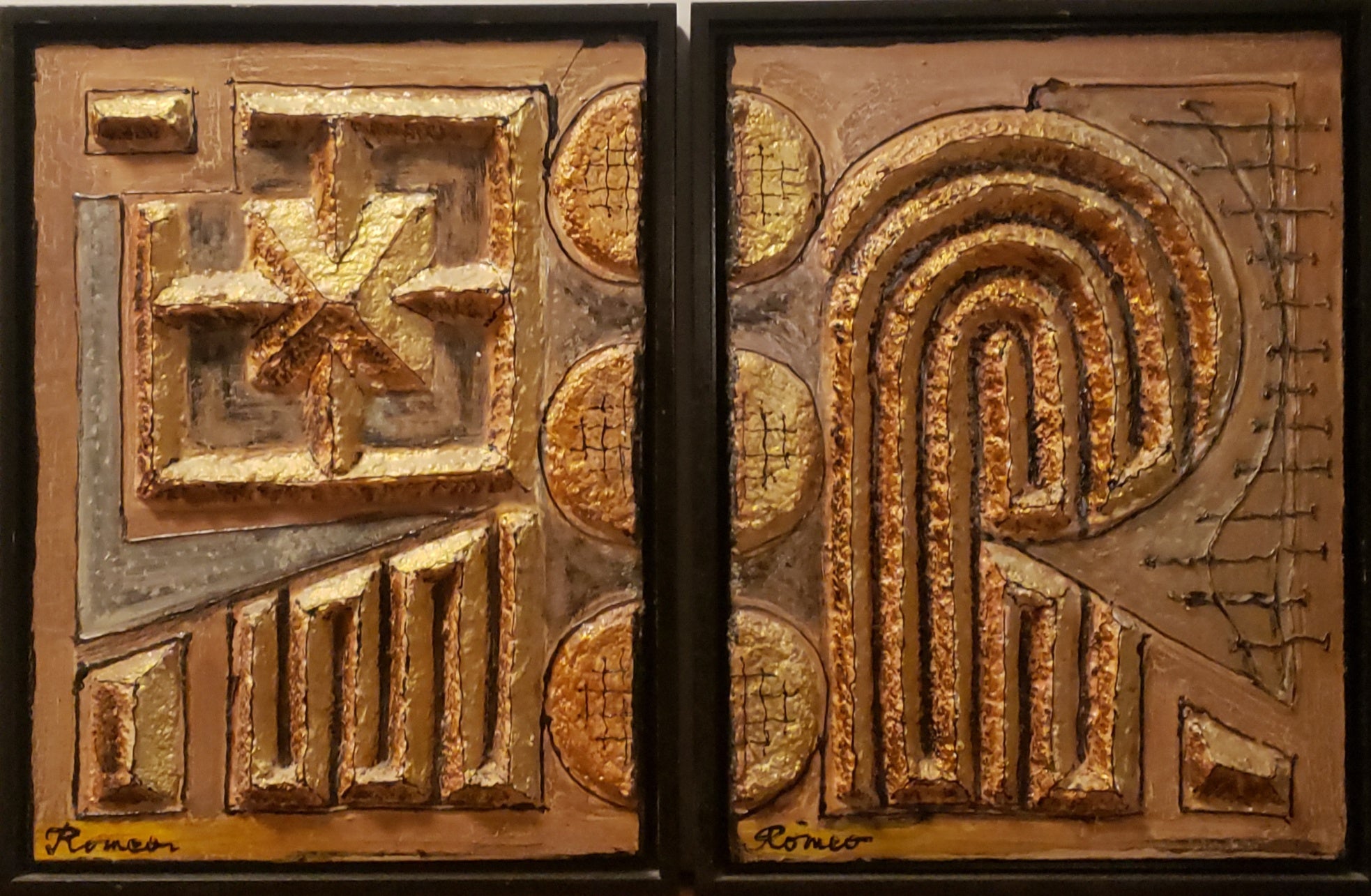 The Faraon Sarcophagus in the Tomb, mixt acrylic, paper mache, 2 pieces, 12X16 inch SKU 1067