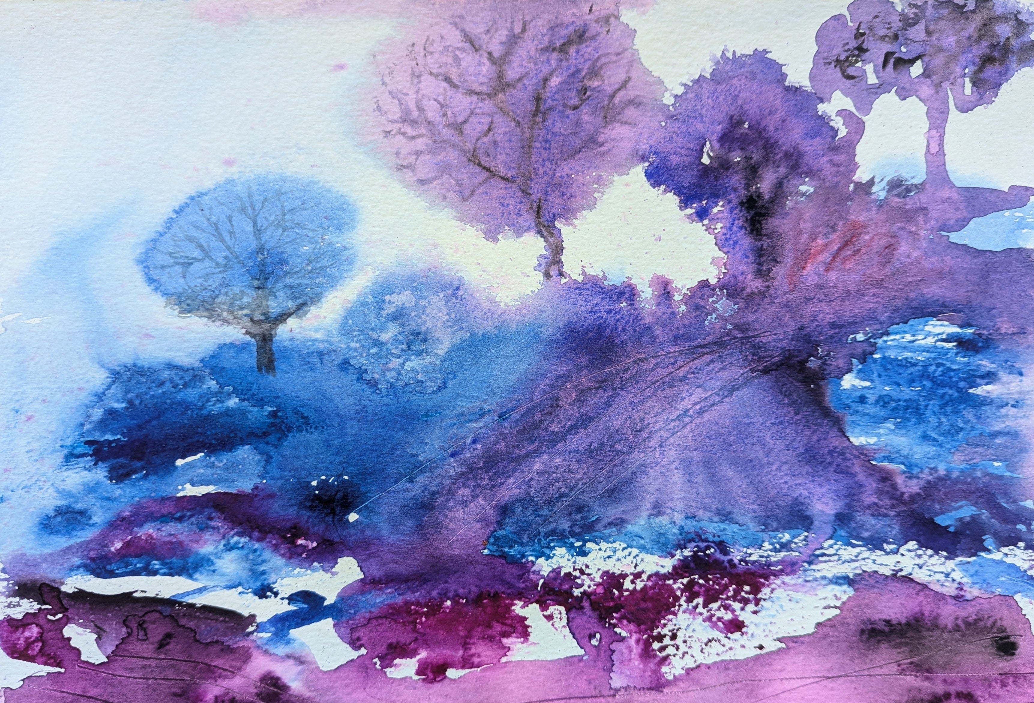 Purple and blue