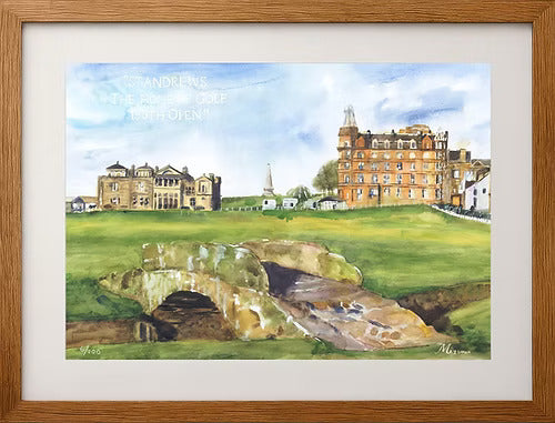 St Andrews 150th Open Golf - Signed Ltd Edition Giclee Framed Print 50x40cm