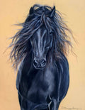 Original large Painting horse  Pastel ART SIGNED Deimante Bruzguliene