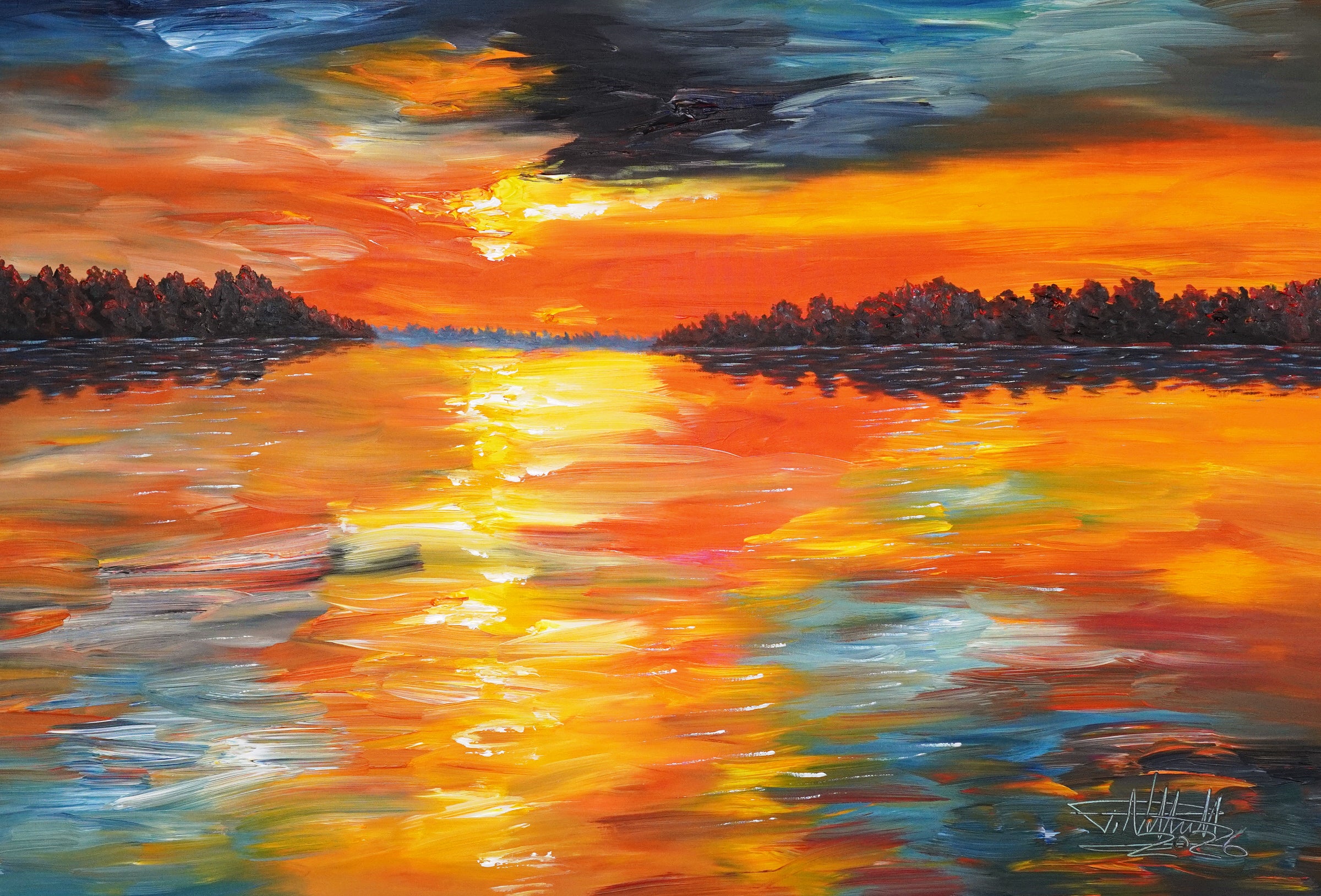 Romantic Evening Lake XL 3