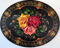 Live roses on a tray