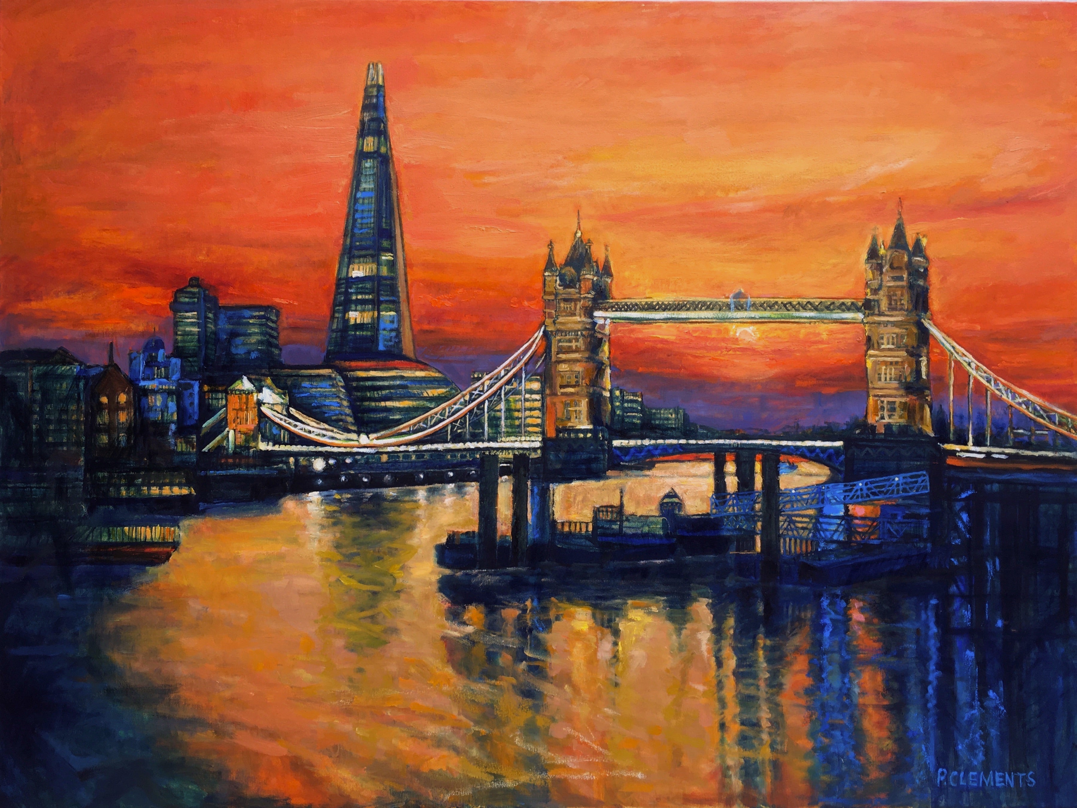 London Sunset from the Shard and Tower Bridge x large