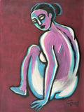 Burgundy And Turquoise Figure