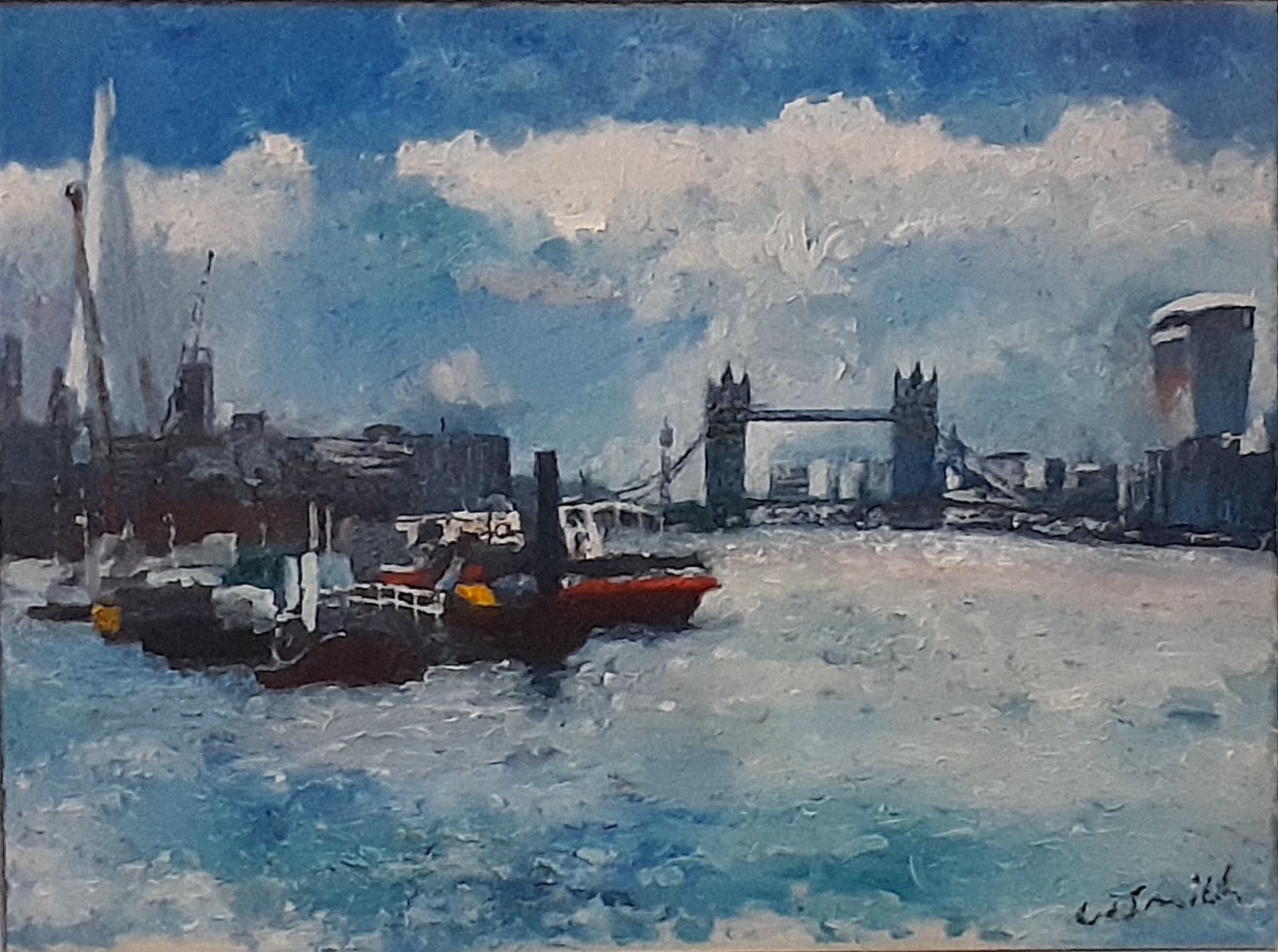 Tower Bridge and the City from the Pool of London
