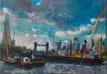 Pool of London with construction barge
