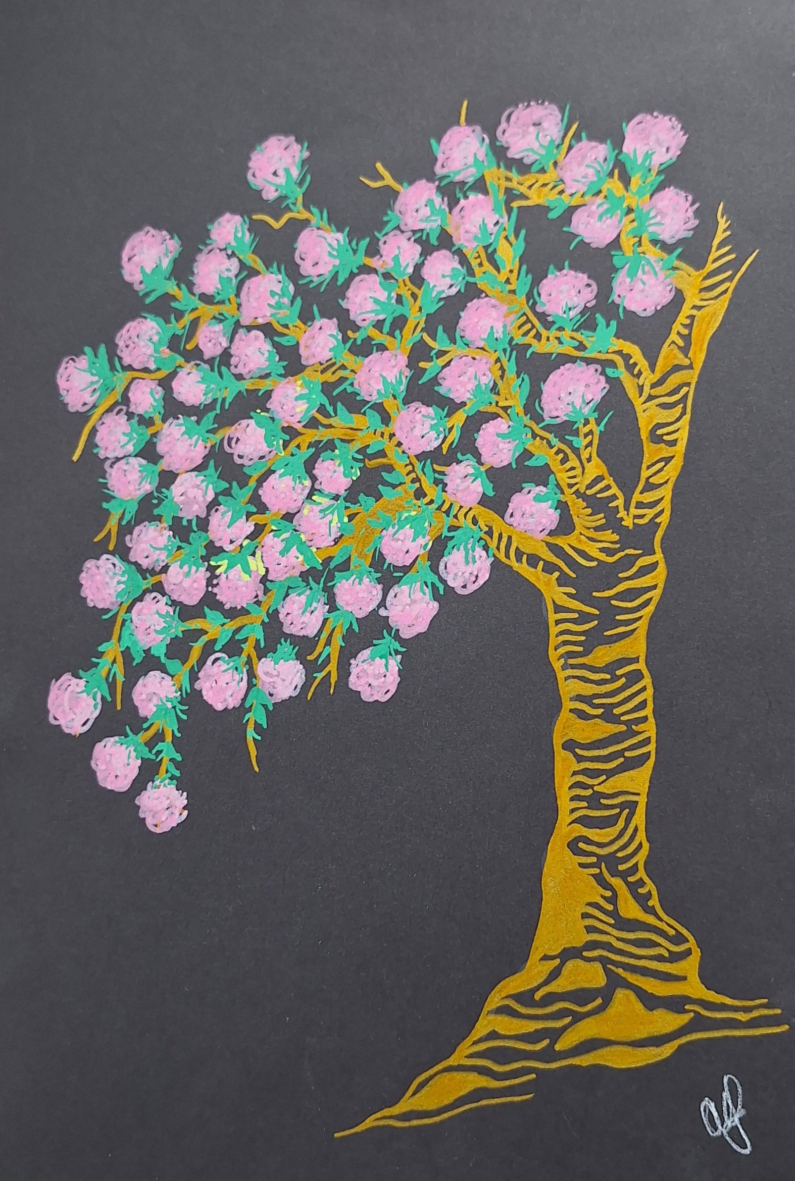 Pink And Gold Tree