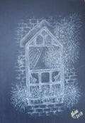 Pretty Window ( White sketch on black )