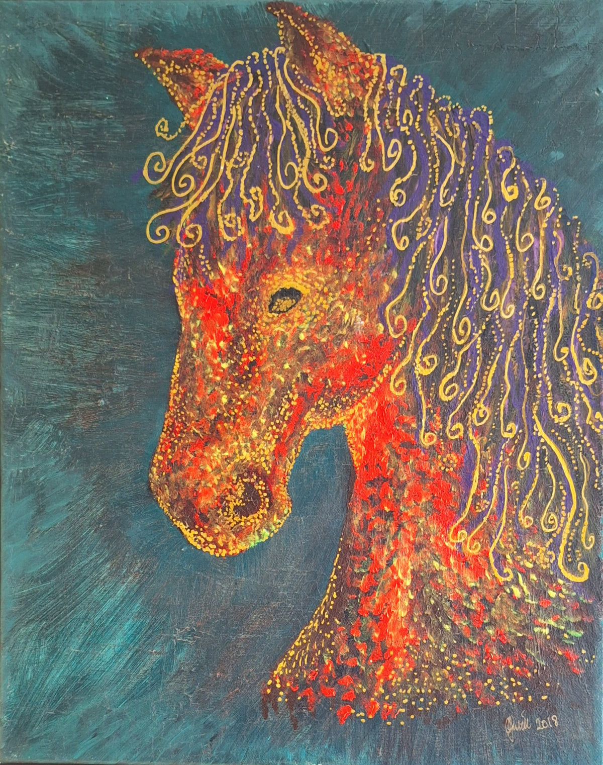 The Greek Golden Abstract Horse