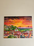 Sundown on the hills of Lisbon town