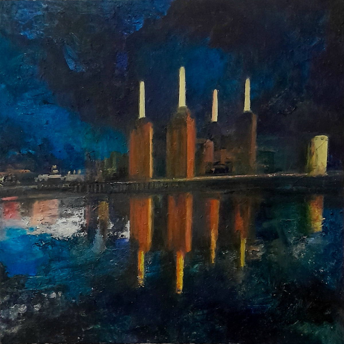 Battersea Power Station, evening sun.