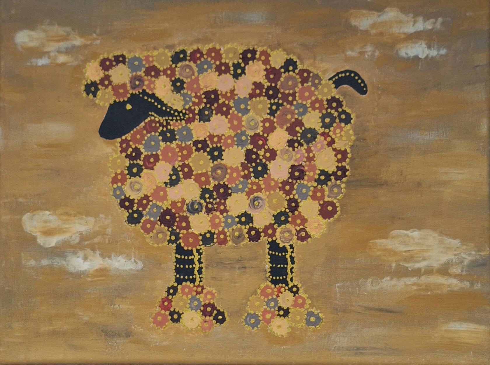 Earthy  Baahhmy Sheep Abstract