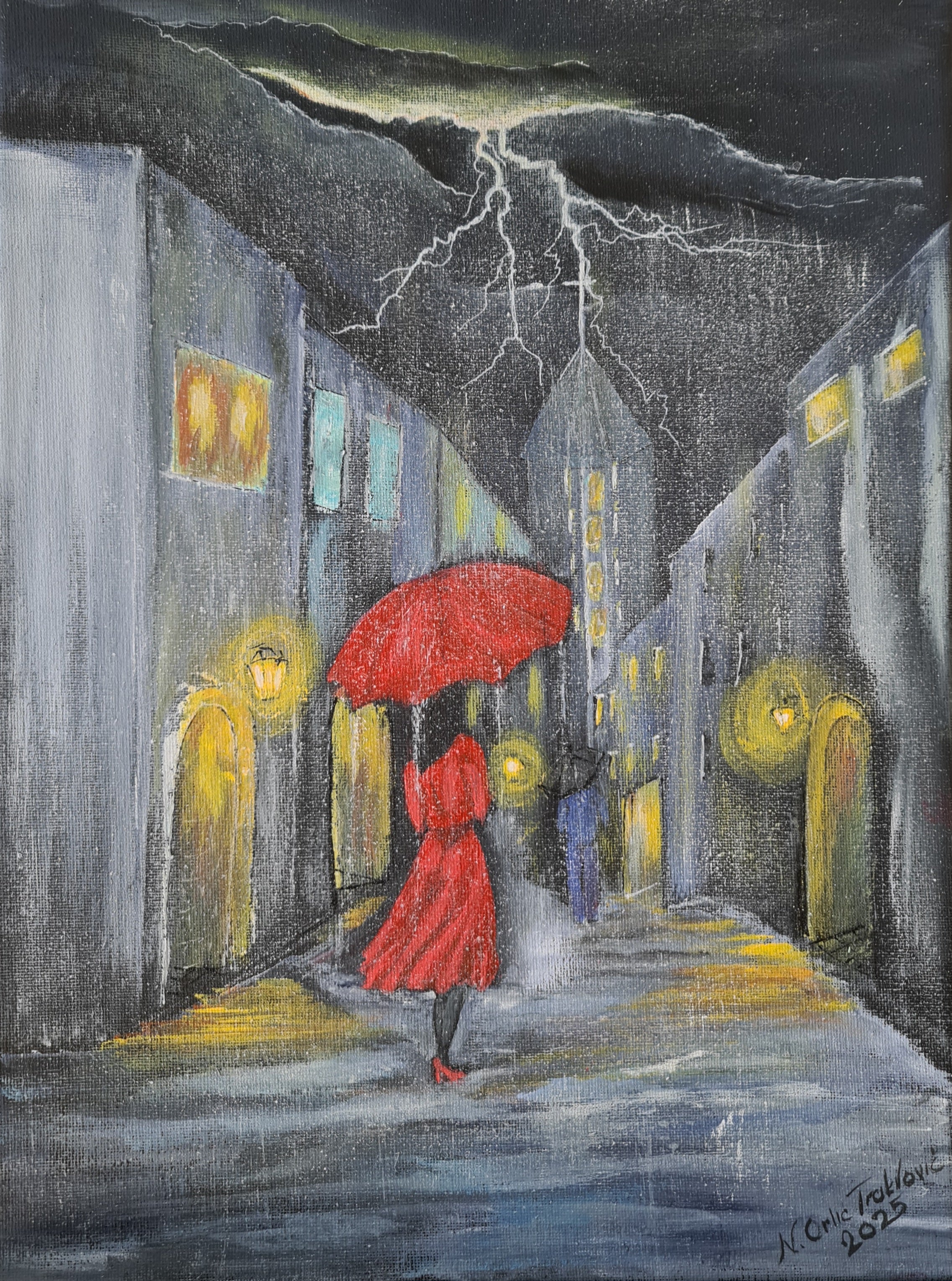 The Woman with the Red Umbrella."