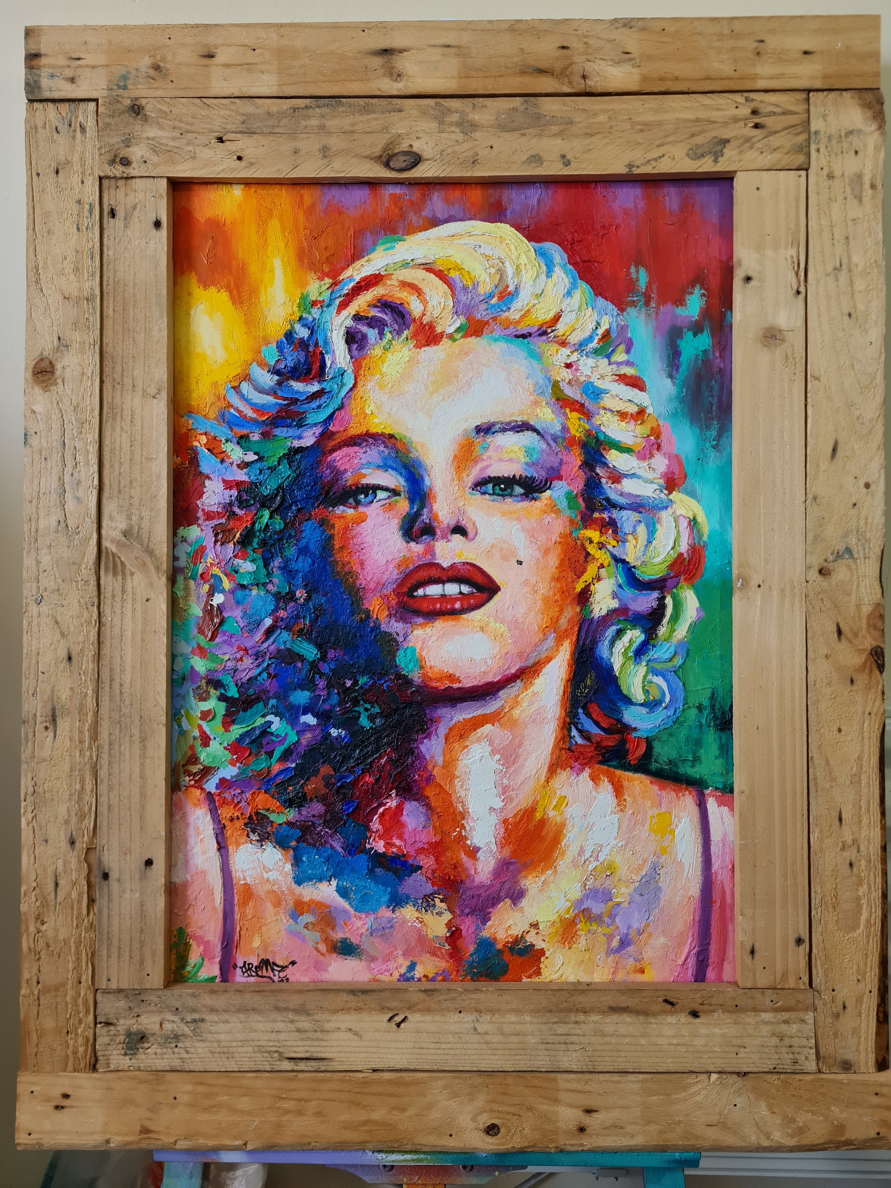 3 dimensional painting of Marilyn Monroe