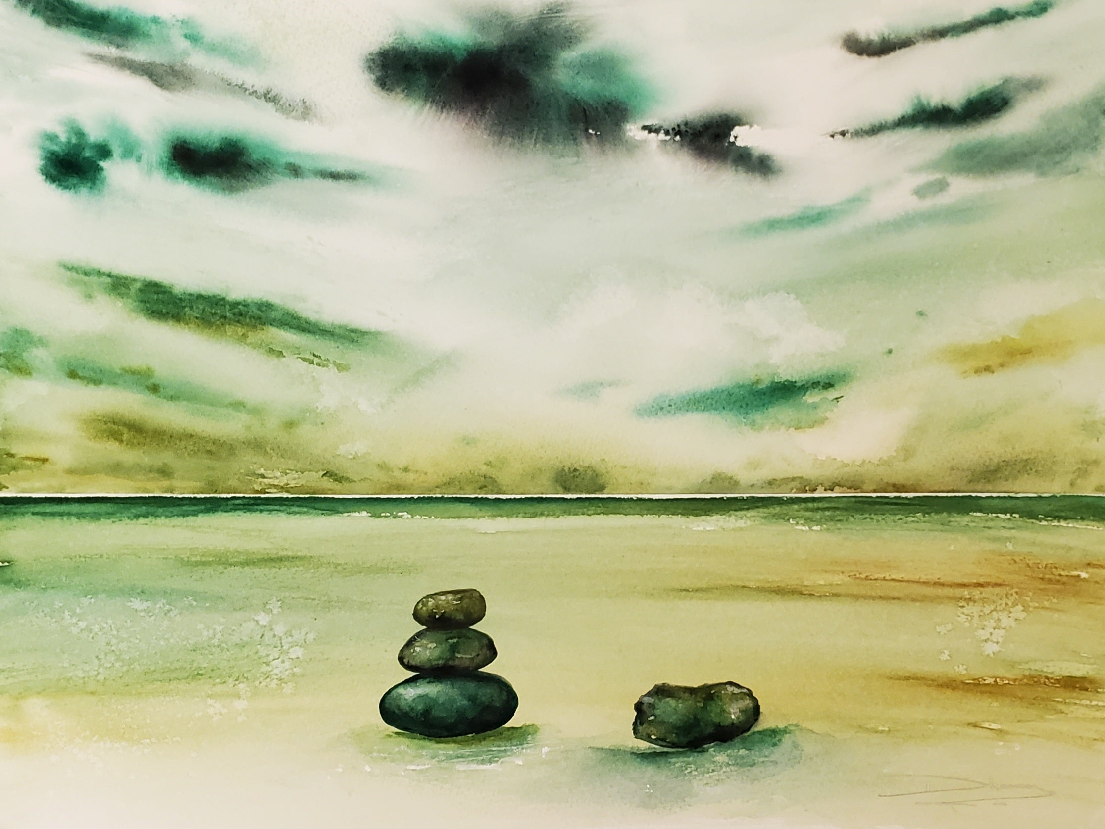 Four Stones, Four Stories - Coastal Emerald