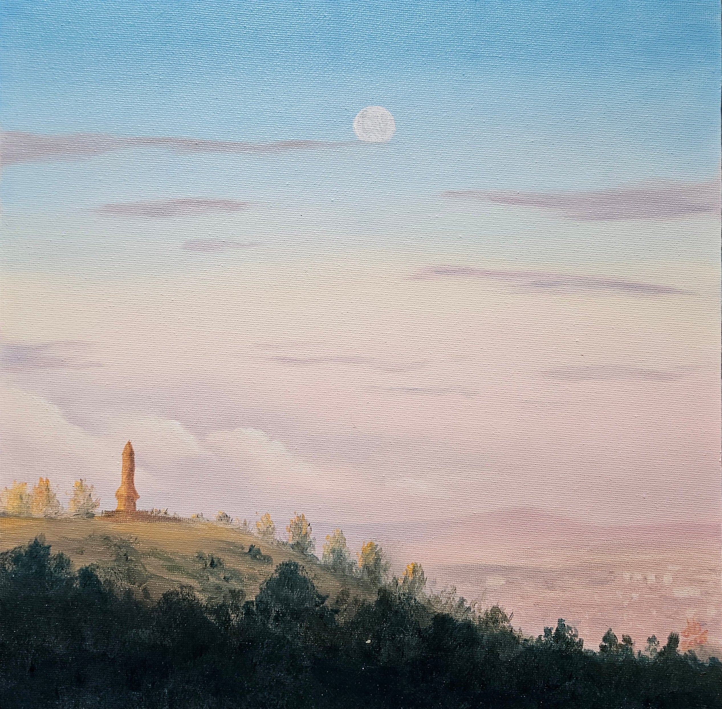 Sunrise Moon Over Werneth Low