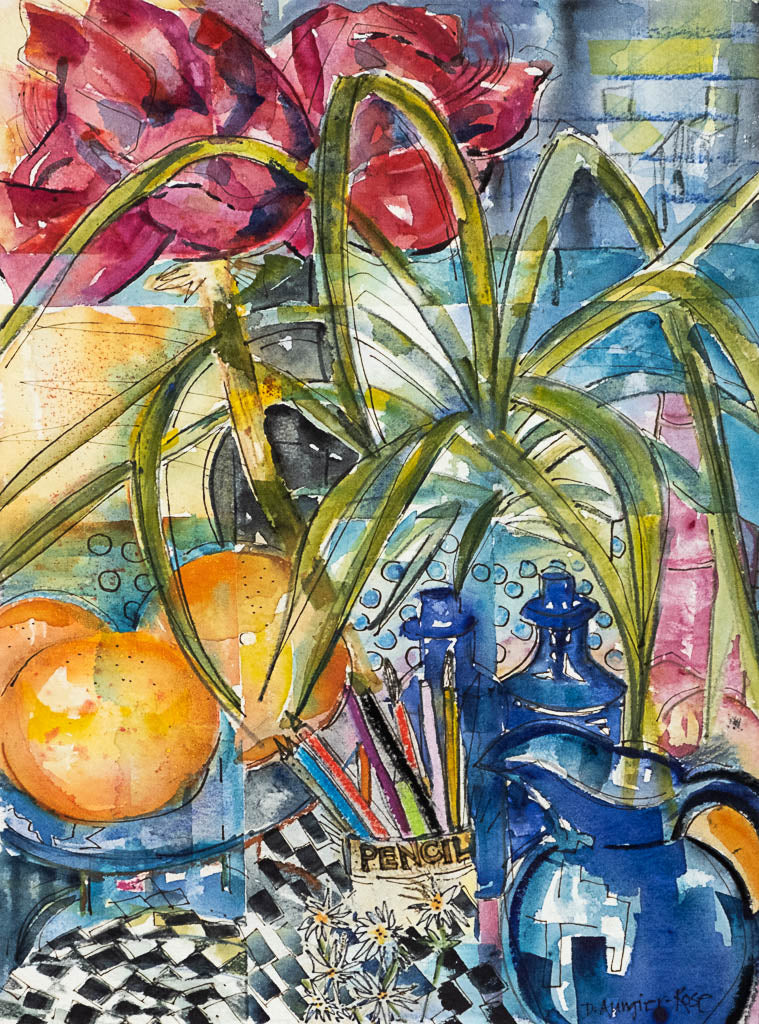 Still Life With Amaryllis and my Pencil Pot