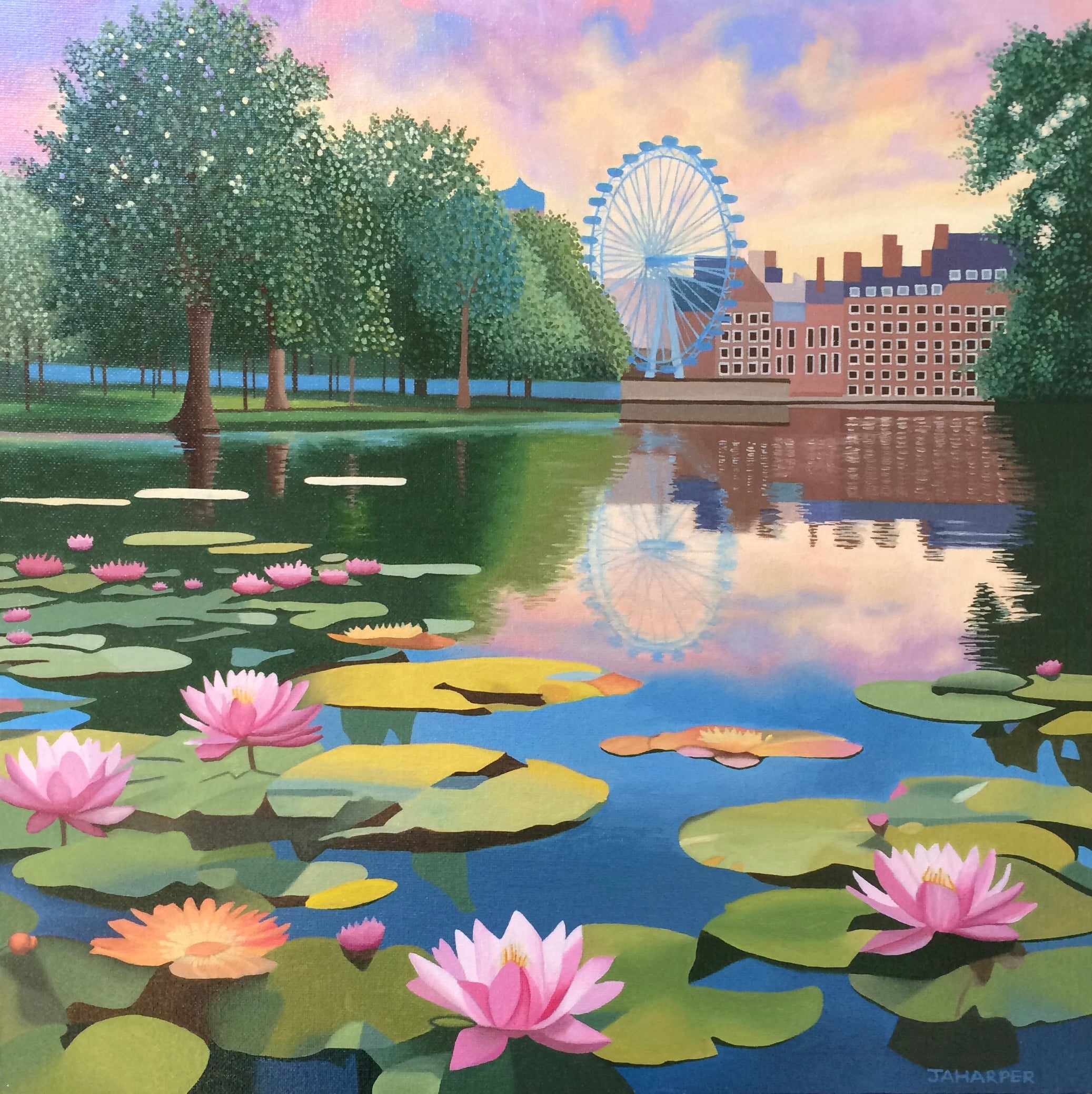 London Eye With Lilies