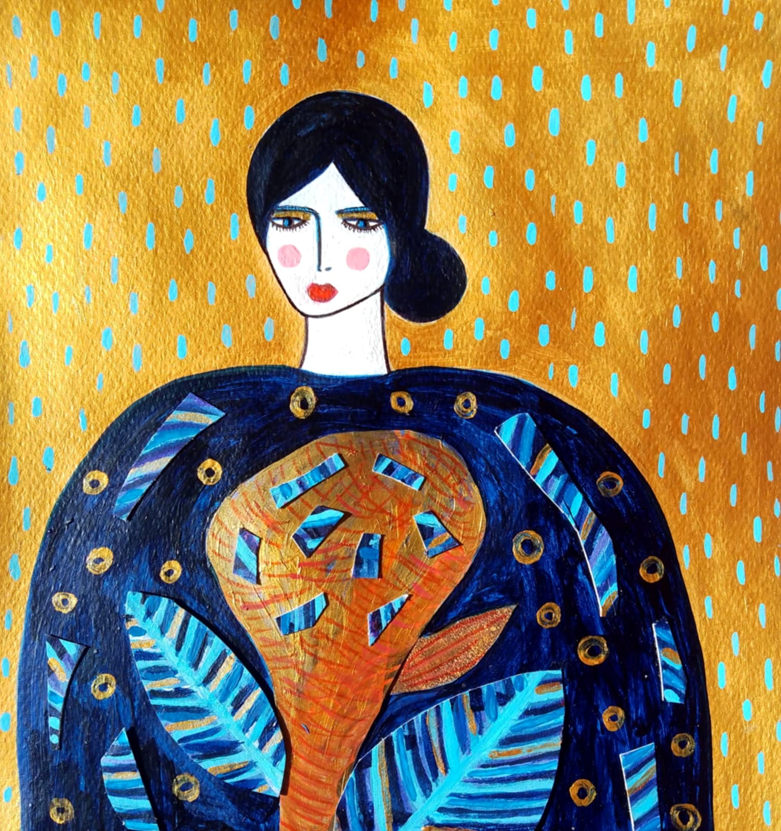 Gold and blue
