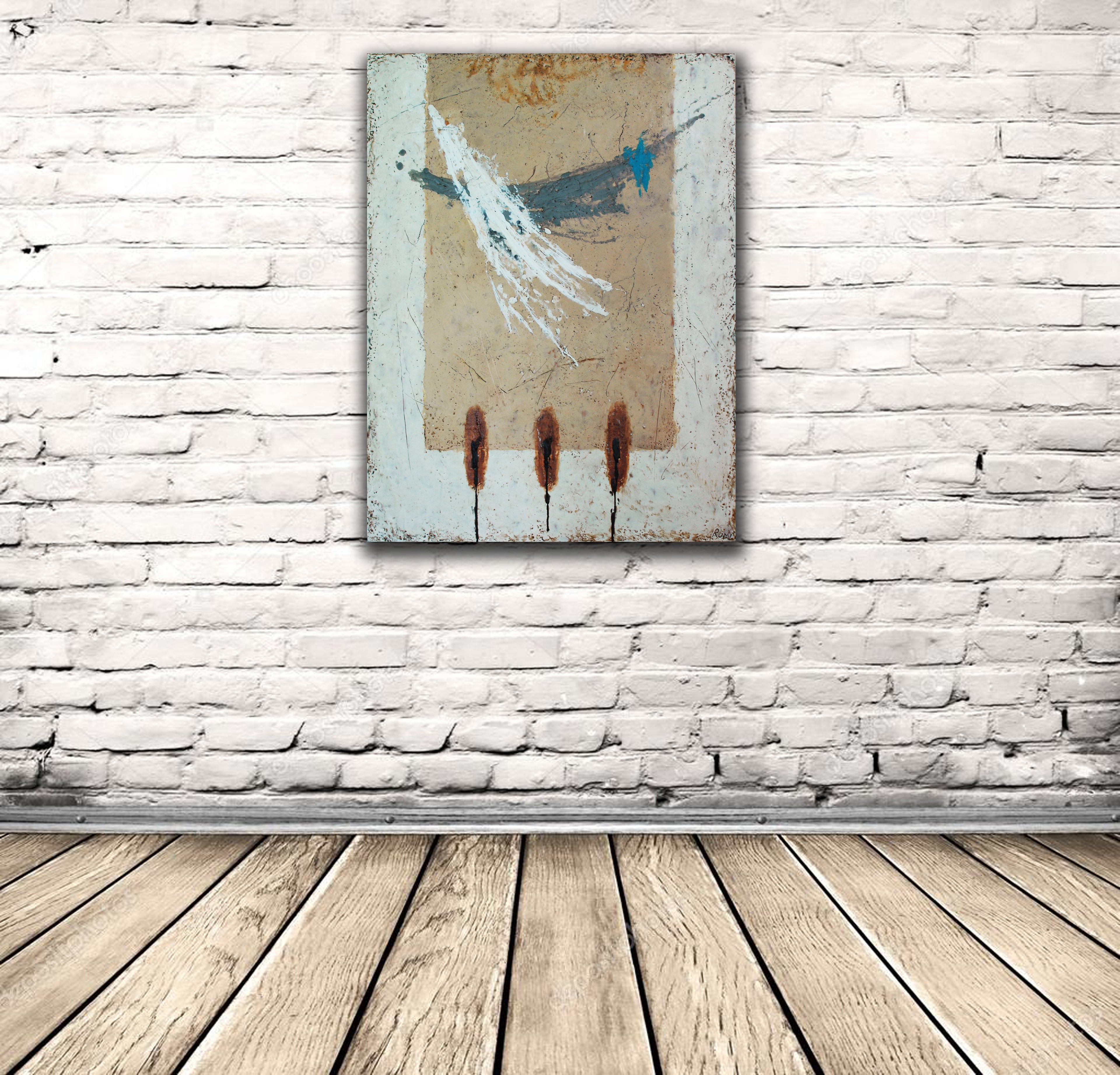 "Angel feather". Encaustic.