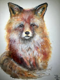 Fox original watercolor painting