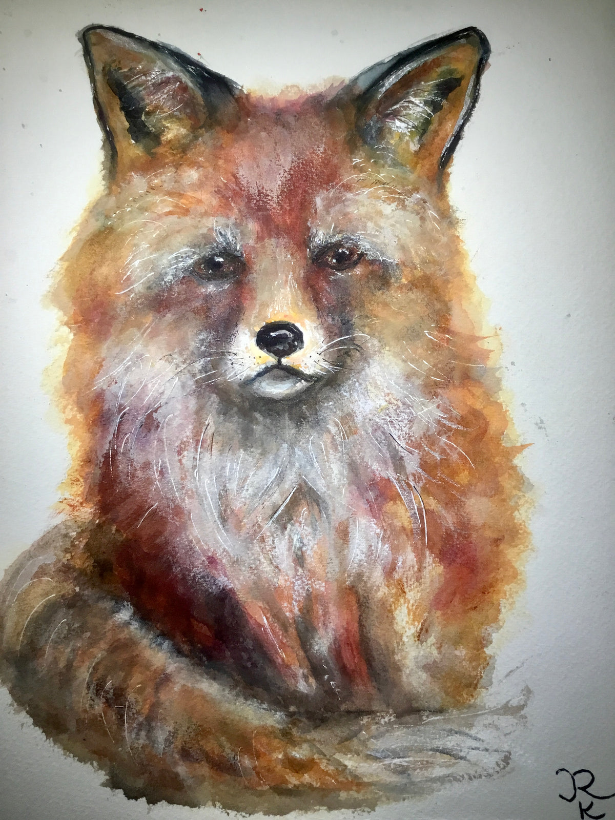 Fox original watercolor painting