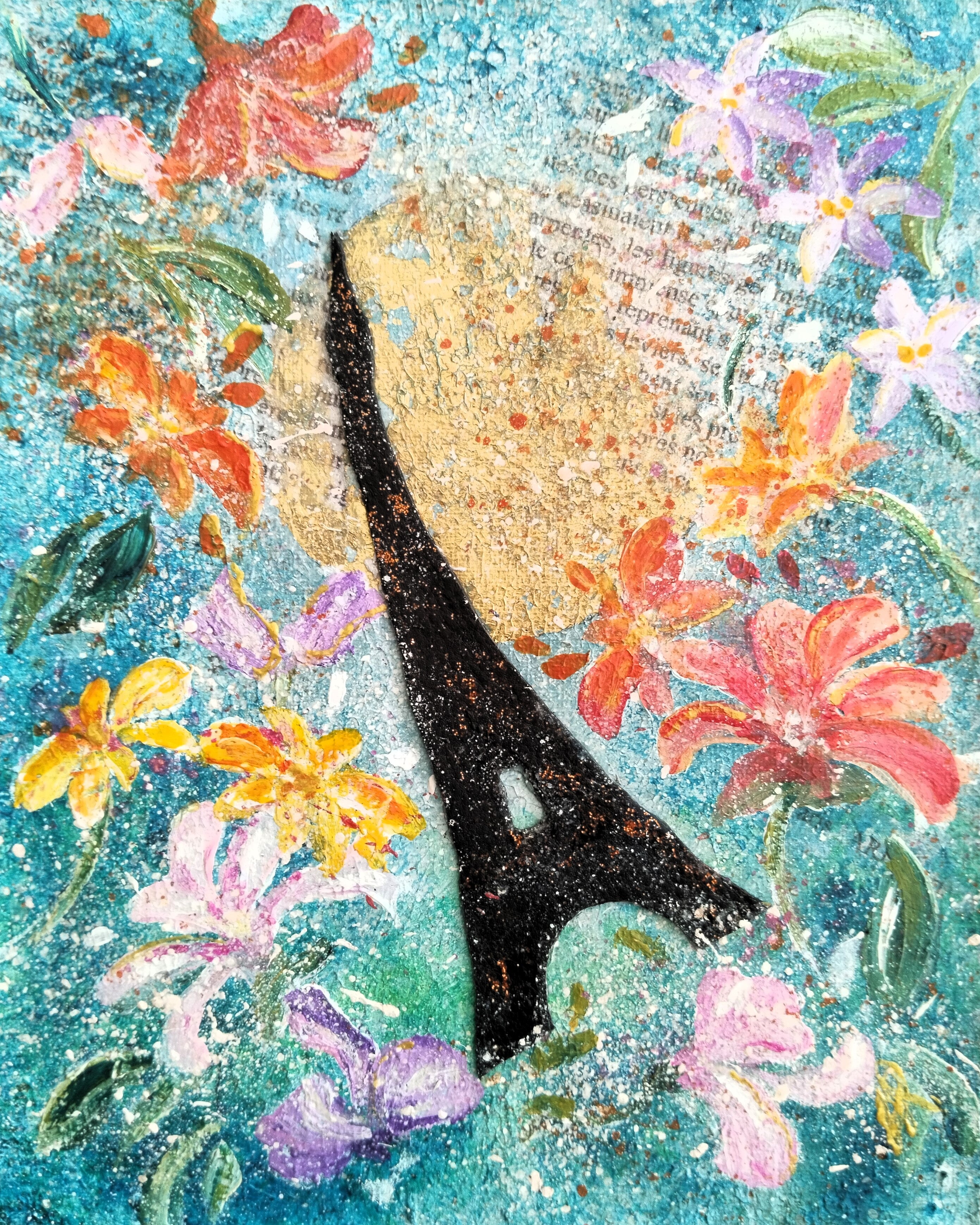 Gai Paris acrylic painting and collage
