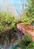 The Wooden Bridge in New River Path Islington London