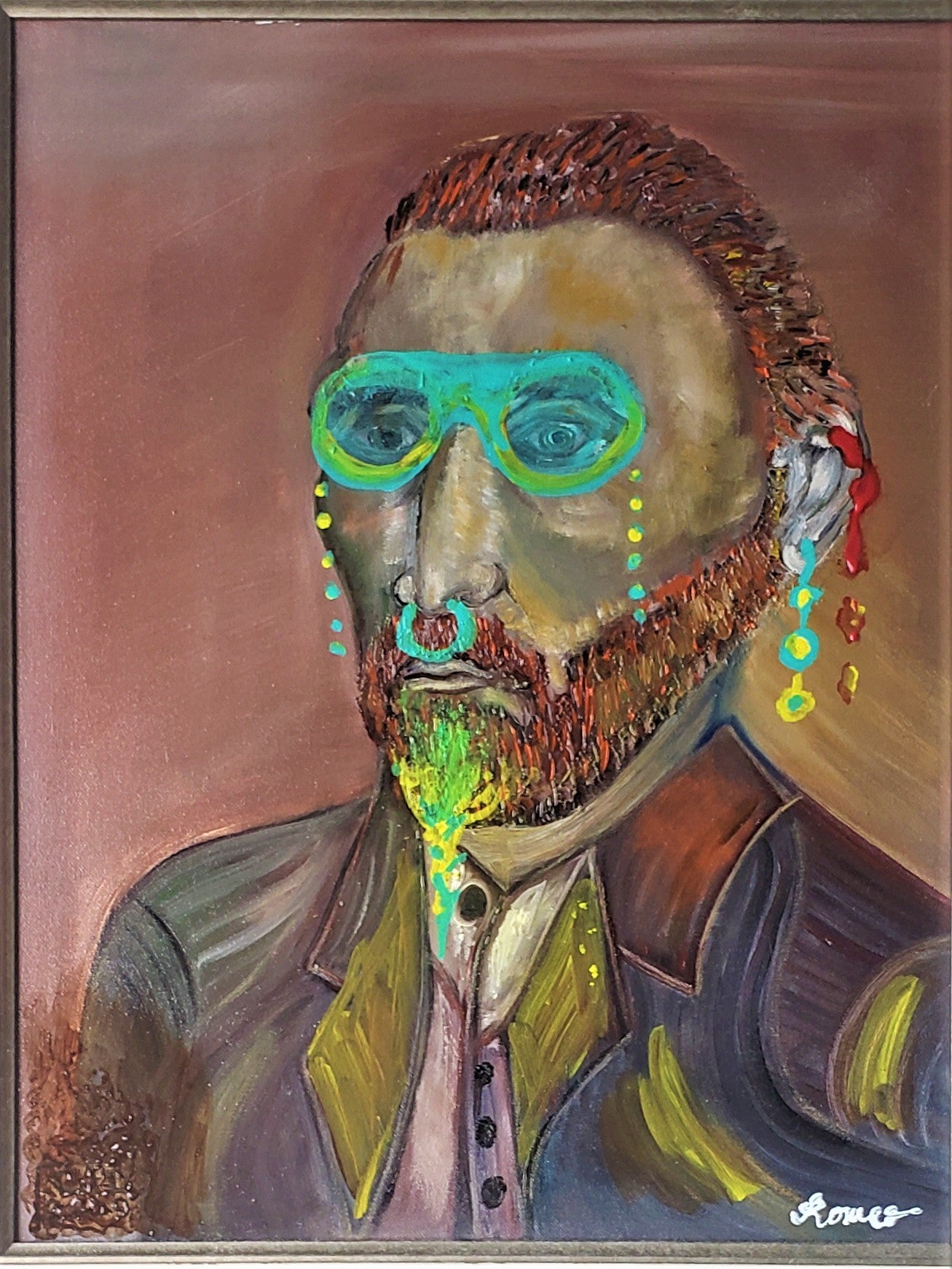 Van Gogh, oil on canvas, with frame, 14x18X1 inch, SKU 3044
