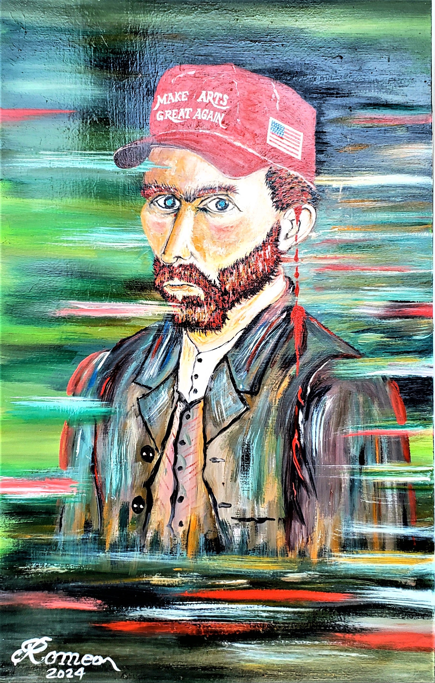 Eternal Van Gogh, Make arts great again, oil on plywood, 30x48 inch, 76x122 cm, SKU 3064