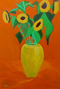 Sunflowers in a yellow vase