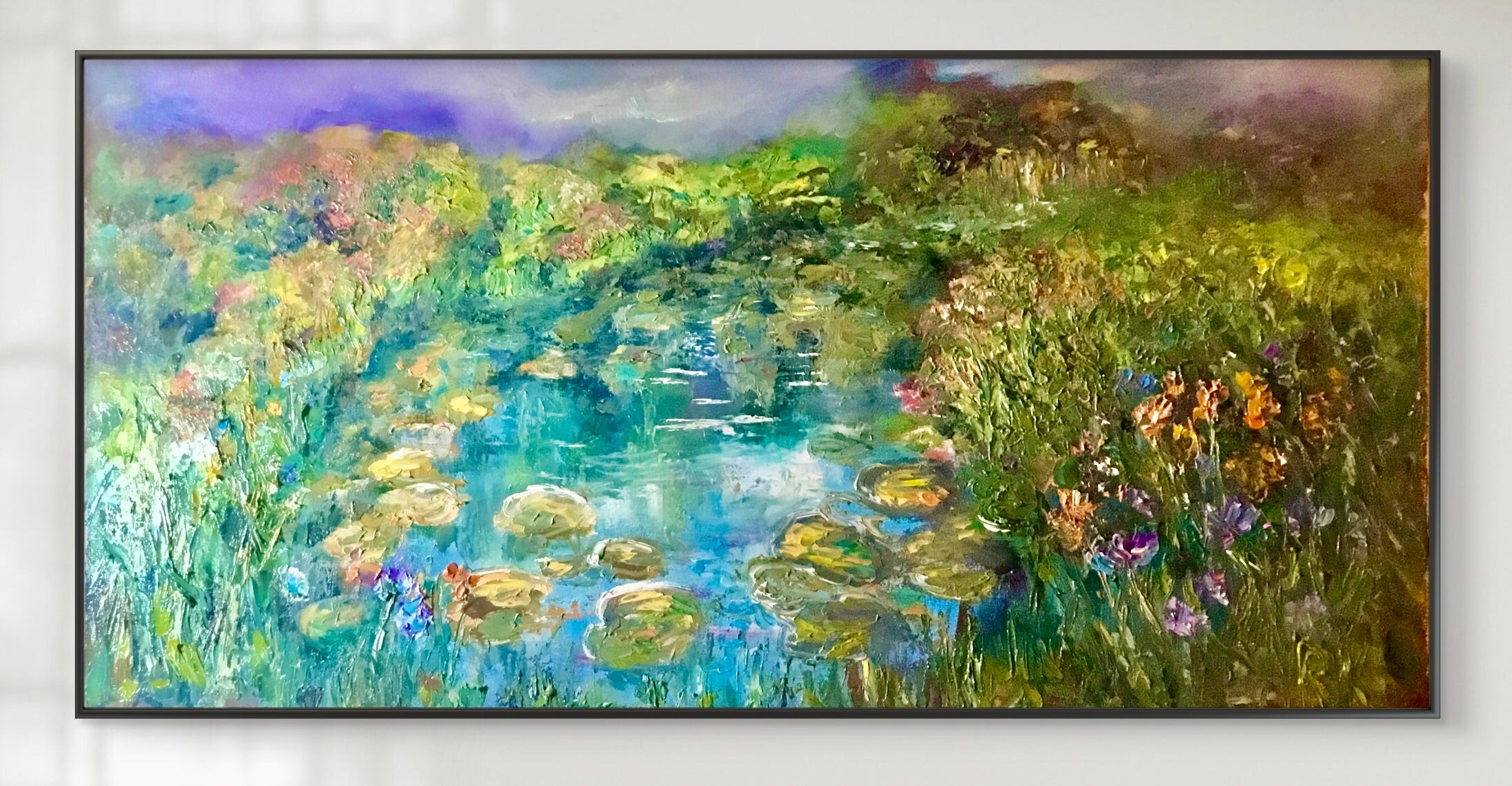 Fairytale Blossoms – Original Oil Painting on Canvas (45x90 cm)