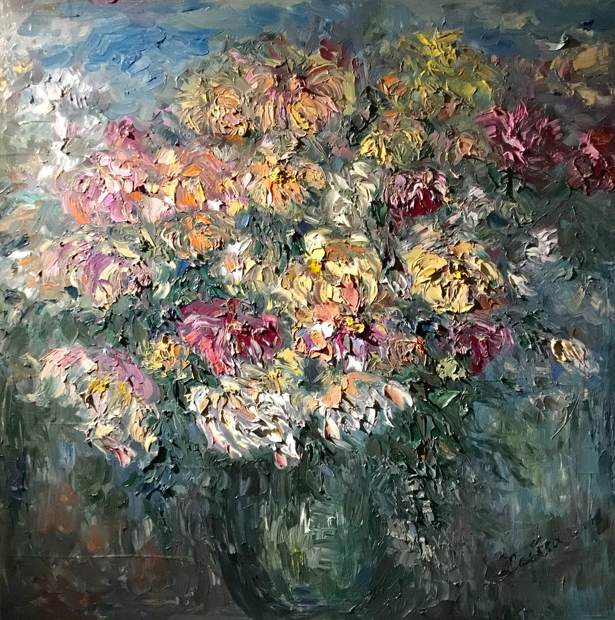 Chrysanthemums in a vase