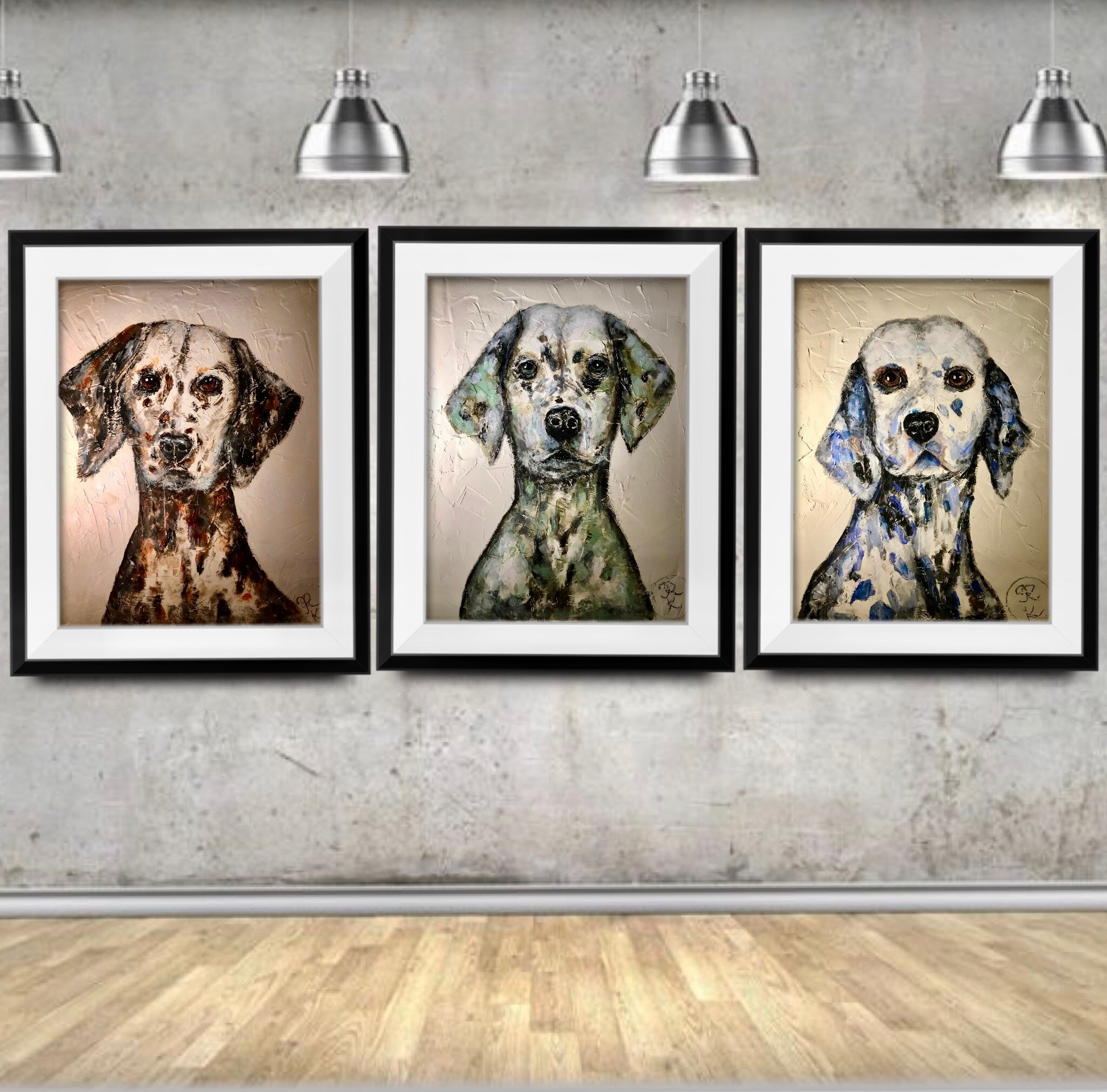Set of 3 Dalmatian dogs