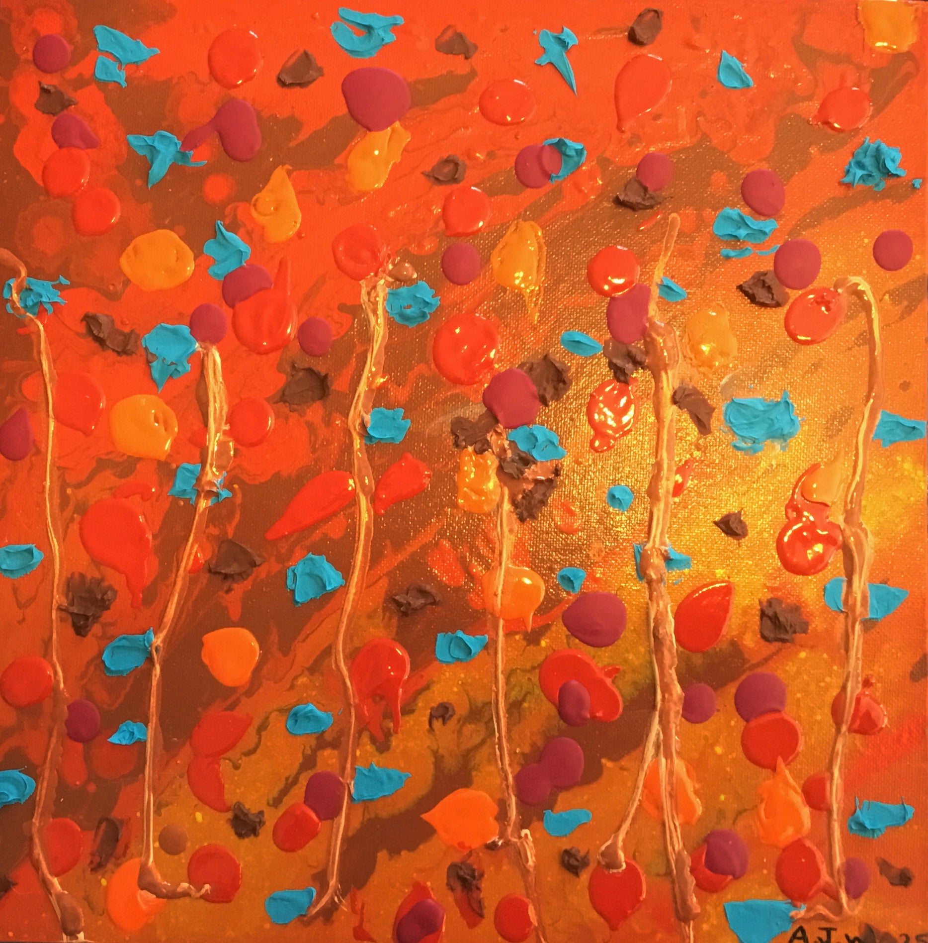 Red floral impression