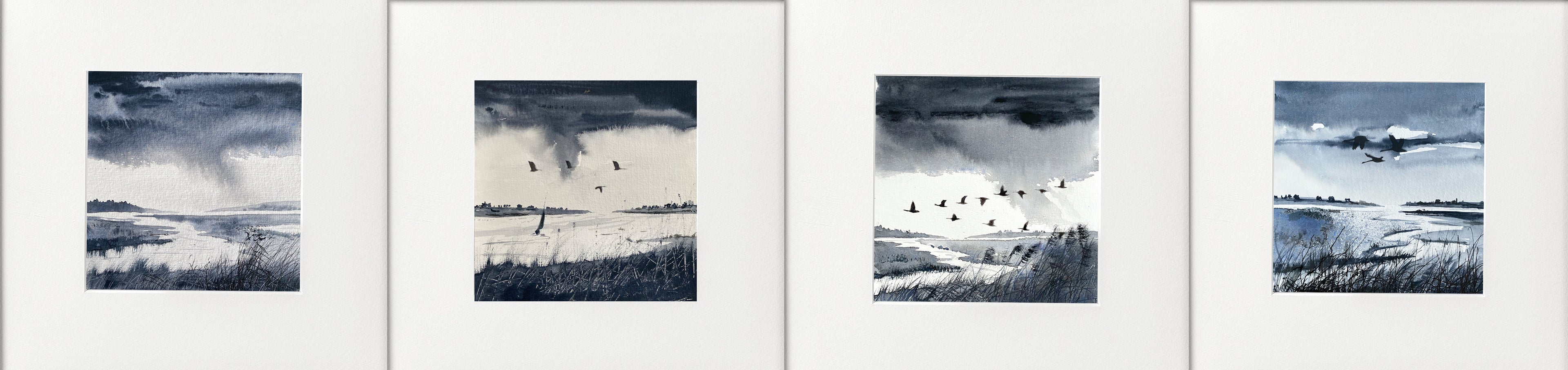 4 monochrome marshes scenes